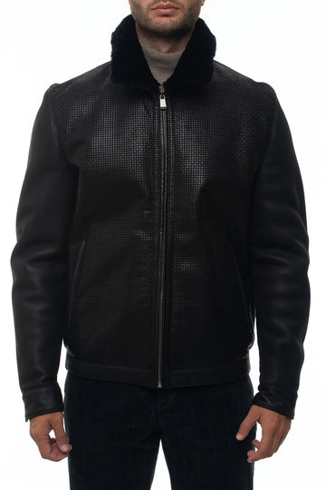 Leather jacket Black Latini Man