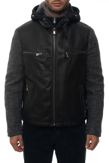 Gray-black leather jacket Latini Man