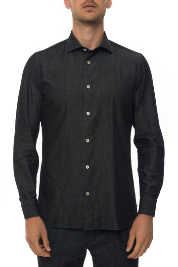 Camicia casual Denim nero Luigi Borrelli Uomo