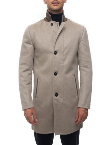 Cappotto 3 bottoni Beige Kiton Uomo