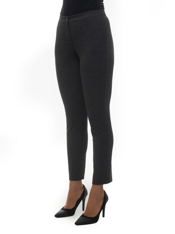 Dark gray stretch cigarette trousers Maria Bellentani Woman
