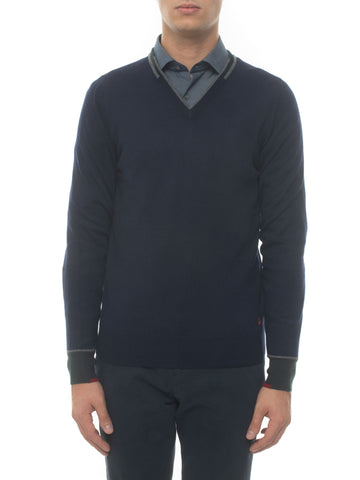 V-neck pullover Dencom01 Blue Peuterey Man
