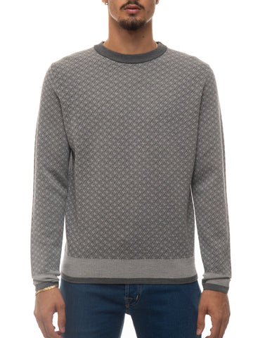 Pullover girocollo Grigio chiaro Canali Uomo