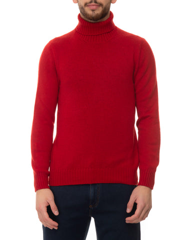Pullover collo alto Rosso Gran Sasso Uomo