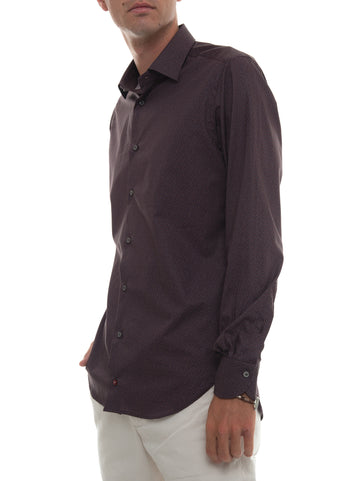 Camicia classica da uomo Bordeau Carrel Uomo