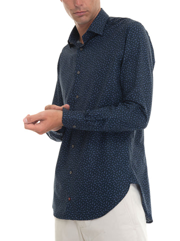 Camicia classica da uomo Blu-viola Carrel Uomo