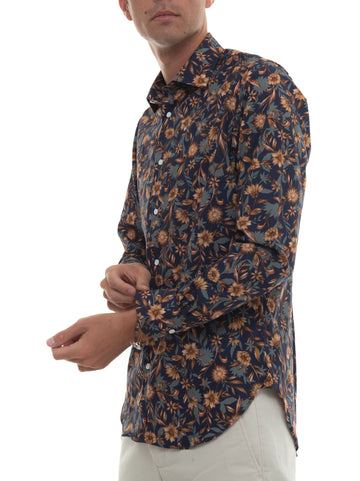 Camicia classica da uomo Blu Carrel Uomo