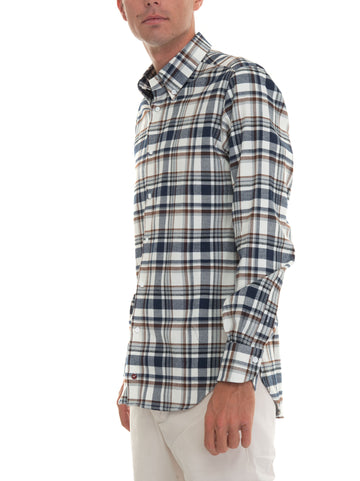 Camicia casual Marrone-grigio Carrel Uomo