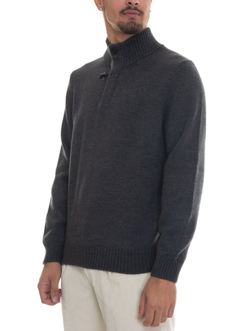 Pullover mezza zip Grigio Fay Uomo