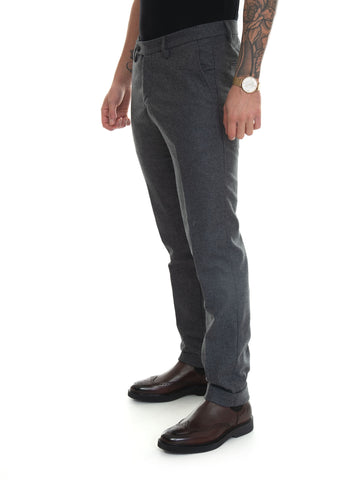 Pants with turn-up PRINCIPE Dark gray Thread Man