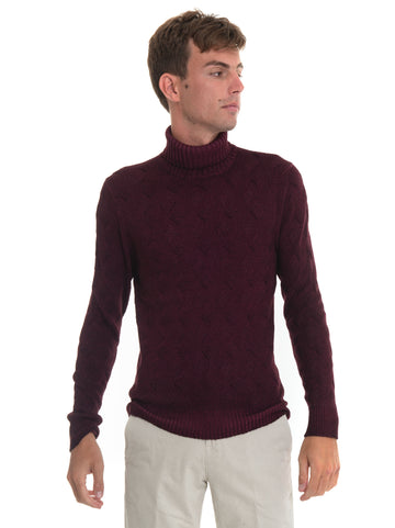 Pullover collo alto Bordeau Gran Sasso Uomo