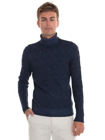 Pullover collo alto Blu Gran Sasso Uomo