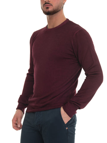 Pullover girocollo Bordeau Gran Sasso Uomo