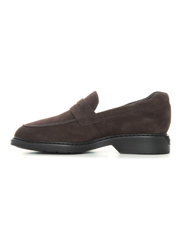 Loafer in brown suede Hogan Man