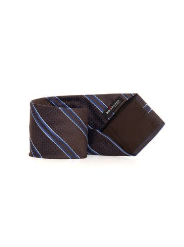Cravatta in seta Marrone Kiton Uomo