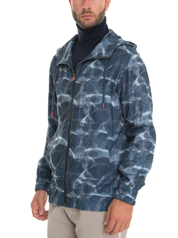 Felpa con cappuccio Blu denim Kiton Uomo