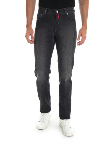 Jeans stone washed Denim nero Kiton Uomo