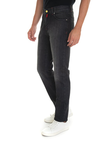Stone washed jeans Black denim Kiton Man