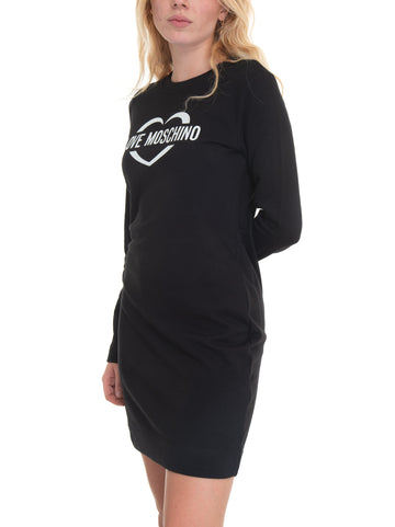 Abito in felpa Nero Love Moschino Donna