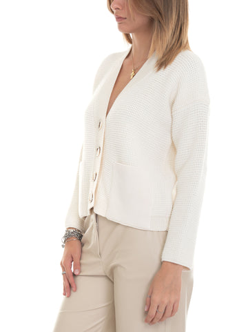 Cardigan corto Bianco Maria Bellentani Donna