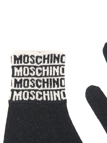 Gray-white gloves Moschino Woman