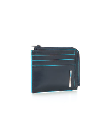 Portacarte in pelle Blu Piquadro Uomo