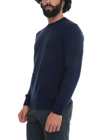 Blue Quality First Man crew neck pullover