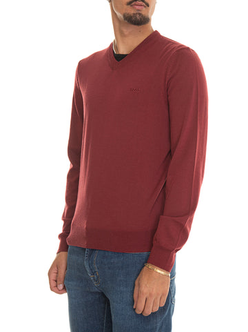Maglia collo a V BARAM Bordeau BOSS Uomo