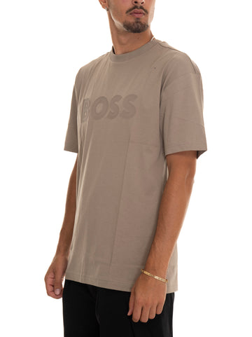 T-shirt girocollo TEE-LOTUS Beige BOSS Uomo