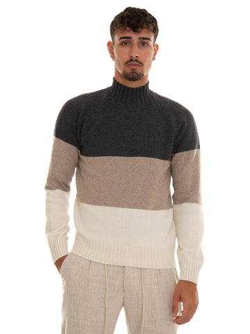 Pullover collo alto Grigio-beige Gran Sasso Uomo