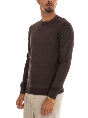 Pullover girocollo Marrone Gran Sasso Uomo