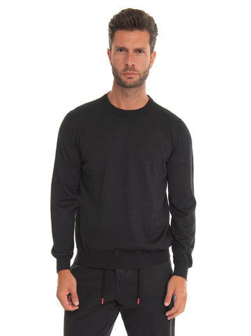 Pullover girocollo Nero Kiton Uomo