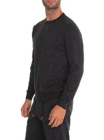 Kiton Men's Black Crew Neck Pullover