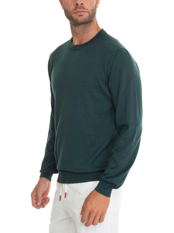 Pullover girocollo Verde Kiton Uomo