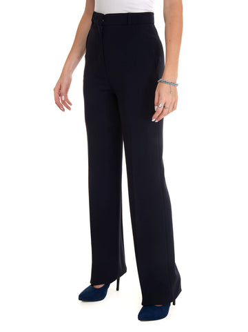Max Mara Studio Women's Blue Scout palazzo trousers
