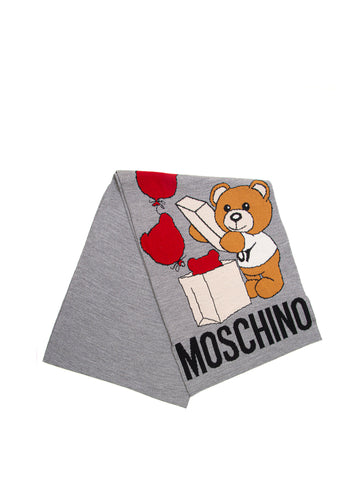 Scarf Gray Moschino Woman