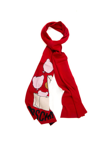 Scarf Red Moschino Woman