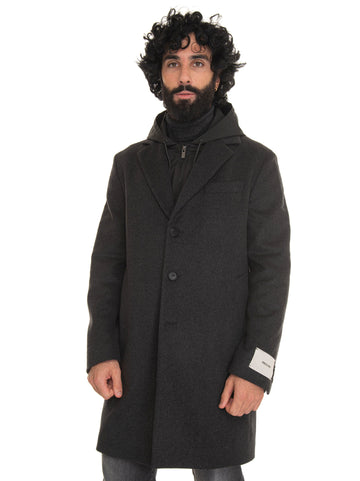 Cappotto con cappuccio Antracite Paoloni Uomo