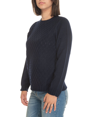 Blue Quality First Woman wool sweater