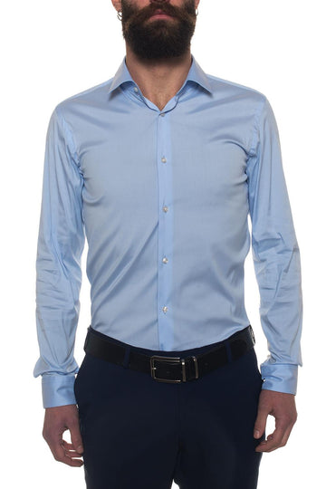 Camicia classica da uomo Herwing Celeste BOSS Uomo
