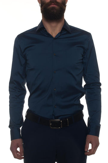 Camicia classica da uomo Herwing Blu medio BOSS Uomo
