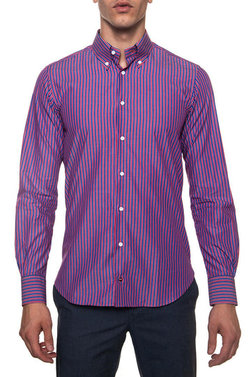 Camicia casual Rosso-blu Carrel Uomo