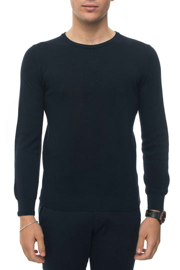 Blue Andrea Fenzi Man crew neck pullover