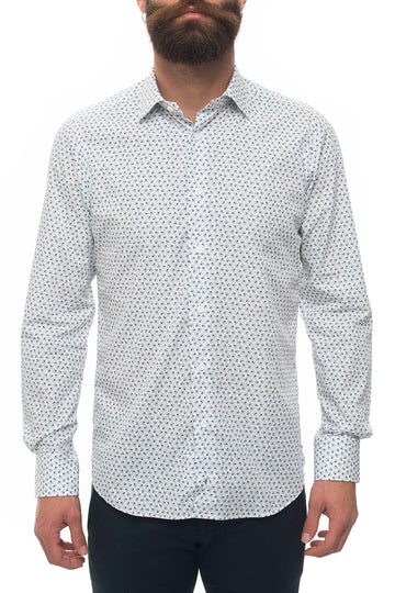Camicia casual Bianco-blu Carrel Uomo