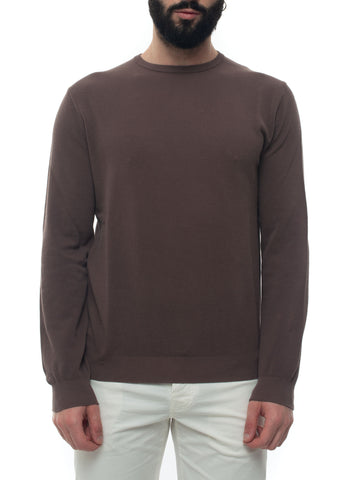 Brown crew-neck pullover Andrea Fenzi Man
