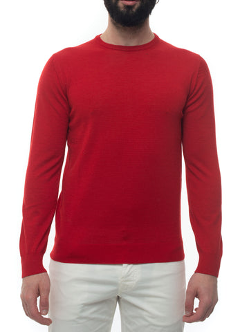 Andrea Fenzi Men's Red Crew Neck Pullover