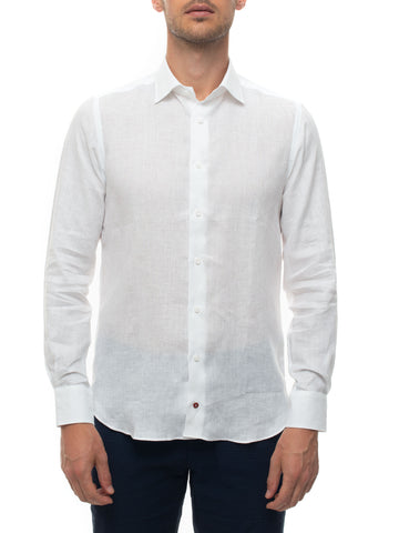 Long sleeve linen shirt White Carrel Man