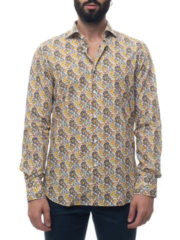 Camicia casual Giallo-grigio Carrel Uomo