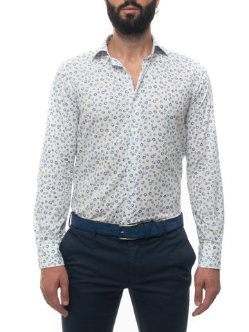 Camicia casual Bianco-azzurro Carrel Uomo
