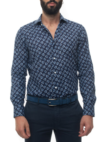 Camicia casual Blu Carrel Uomo